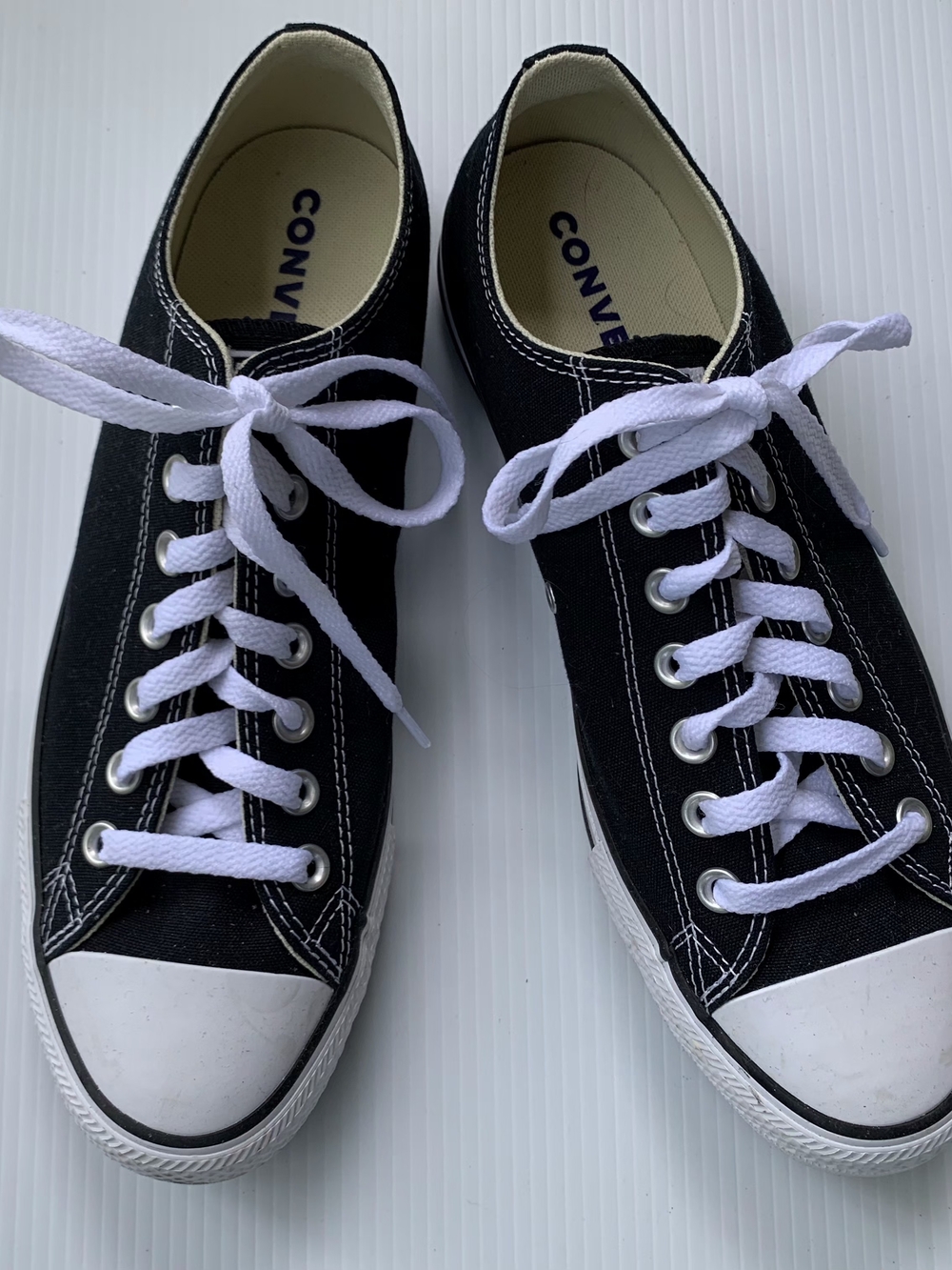 Converse Chuck Taylors Classic Low Top Sneakers in Black & White